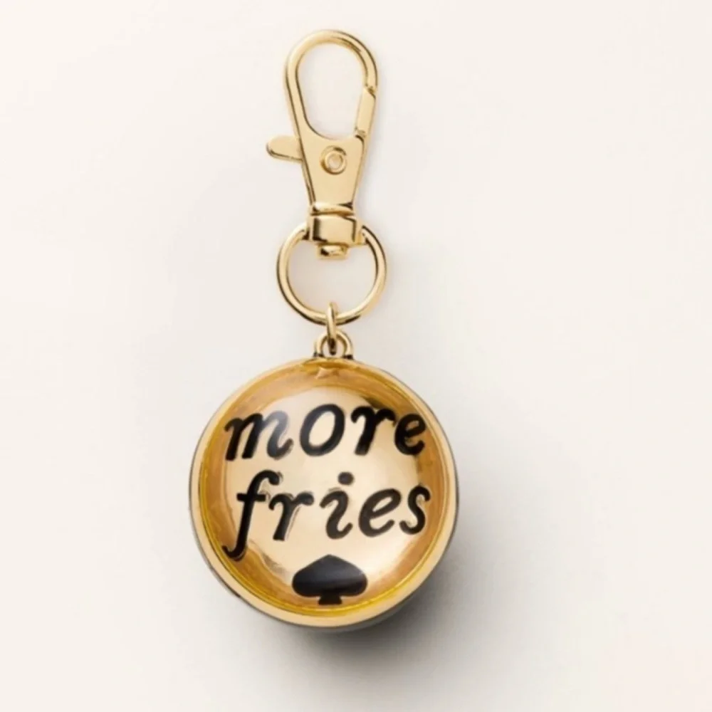 Kate Spade X Target Eight Ball Black & Gold Charm Fob Keychain